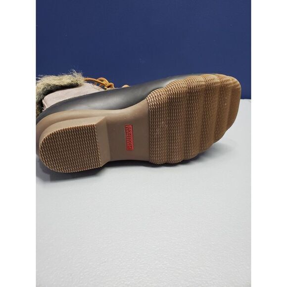 Sperry Top Sider Duck Boots Womens 5 Gray Black Suede Faux Fur Waterproof Rubber - Picture 7 of 12